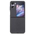 For OPPO Find N2 Flip Carbon Fiber Texture Leather Back Cover Phone Case(Black)