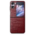 For OPPO Find N2 Flip Crocodile Grain Phone Case(Red)