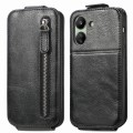 For Xiaomi Redmi 13C Zipper Wallet Vertical Flip Leather Phone Case(Black)