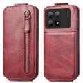 For Xiaomi Redmi K70E Zipper Wallet Vertical Flip Leather Phone Case(Red)