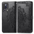 For Xiaomi 13 Lite Mandala Flower Embossed Horizontal Flip Leather Phone Case(Black)