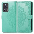 For Xiaomi 13 Lite Mandala Flower Embossed Horizontal Flip Leather Phone Case(Green)