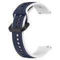 For Samsung Galaxy Watch 6 44mm 20mm Convex Loop Two-Color Silicone Watch Band(Midnight Blue + White