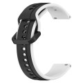 For Samsung Galaxy Watch 6 Classic 47mm 20mm Convex Loop Two-Color Silicone Watch Band(Black+White)