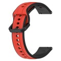 For Samsung Galaxy Watch 6 Classic 47mm 20mm Convex Loop Two-Color Silicone Watch Band(Red+Black)