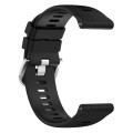 For Garmin Vivoactive3 20mm Cross Textured Solid Color Silicone Watch Band(Black)