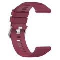 For Garmin Venu SQ 20mm Cross Textured Solid Color Silicone Watch Band(Wine Red)