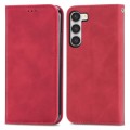 For Samsung Galaxy S23 5G Retro Skin Feel Magnetic Leather Phone Case(Red)