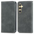 For Samsung Galaxy S24 5G Retro Skin Feel Magnetic Leather Phone Case(Gray)