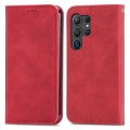 For Samsung Galaxy S24 Ultra 5G Retro Skin Feel Magnetic Leather Phone Case(Red)