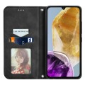 For Samsung Galaxy M15 Retro Skin Feel Magnetic Leather Phone Case(Black)