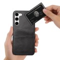 For Samsung Galaxy S23+ 5G teni Calf Texture Back Cover Phone Case with Card Slots(Black)