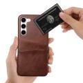 For Samsung Galaxy S23+ 5G teni Calf Texture Back Cover Phone Case with Card Slots(Brown)