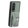 For Samsung Galaxy Z Fold2 Wristband Kickstand Card Wallet Back Cover Phone Case(Green)