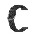For Samsung Galaxy Watch 4 40mm 20mm Perforated Breathable Sports Silicone Watch Band(Black)