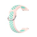 For Samsung Galaxy Watch 6 44mm 20mm Perforated Breathable Sports Silicone Watch Band(Pink+ Water Du