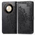 For Honor X9b Mandala Flower Embossed Leather Phone Case(Black)