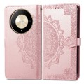 For Honor X9b Mandala Flower Embossed Leather Phone Case(Rose Gold)