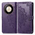 For Honor X9b Mandala Flower Embossed Leather Phone Case(Purple)