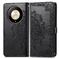 For Honor Magic6 Lite Mandala Flower Embossed Leather Phone Case(Black)
