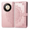 For Honor Magic6 Lite Mandala Flower Embossed Leather Phone Case(Rose Gold)