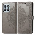 For Honor X8b Mandala Flower Embossed Leather Phone Case(Gray)