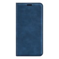 For Motorola Moto E22 / E22i Retro-skin  Magnetic Suction Leather Phone Case(Dark Blue)