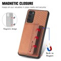 For Samsung Galaxy S20 FE Carbon Fiber Magnetic Card Wallet Bag Phone Case(Brown)