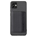 For Samsung Galaxy A04 4G Carbon Fiber Magnetic Card Wallet Bag Phone Case(Black)