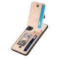 For Samsung Galaxy S21+ 5G Carbon Fiber Vertical Flip Zipper Wallet Phone Case(Khaki)