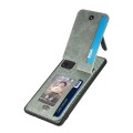For Samsung Galaxy S20 FE Carbon Fiber Vertical Flip Zipper Wallet Phone Case(Green)