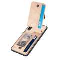 For Samsung Galaxy A50 Carbon Fiber Vertical Flip Zipper Wallet Phone Case(Khaki)
