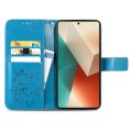 For Xiaomi Redmi Note 13 5G Four-leaf Clasp Embossed Leather Phone Case(Blue)