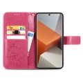 For Xiaomi Redmi Note 13 Pro+ Four-leaf Clasp Embossed Leather Phone Case(Magenta)