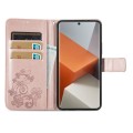 For Xiaomi Redmi Note 13 Pro+ Four-leaf Clasp Embossed Leather Phone Case(Rose Gold)