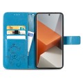 For Xiaomi Redmi Note 13 Pro+ Four-leaf Clasp Embossed Leather Phone Case(Blue)