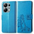 For Xiaomi Redmi  Note 13 Pro 4G Four-leaf Clasp Embossed Leather Phone Case(Blue)