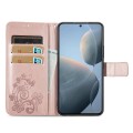 For Xiaomi Redmi K70E Four-leaf Clasp Embossed Leather Phone Case(Rose Gold)