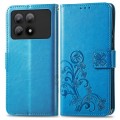 For Xiaomi Redmi K70E Four-leaf Clasp Embossed Leather Phone Case(Blue)
