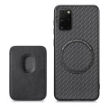 For Samsung Galaxy S20+ Carbon Fiber Leather Card Magsafe Magnetic Phone Case(Black)