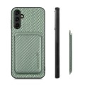 For Samsung Galaxy A14 5G Carbon Fiber Leather Card Magsafe Magnetic Phone Case(Green)