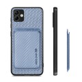 For Samsung Galaxy A04 4G Carbon Fiber Leather Card Magsafe Magnetic Phone Case(Blue)