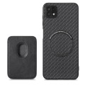 For Samsung Galaxy A22 5G Carbon Fiber Leather Card Magsafe Magnetic Phone Case(Black)