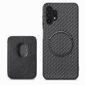 For Samsung Galaxy A32 5G Carbon Fiber Leather Card Magsafe Magnetic Phone Case(Black)