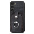 For Samsung Galaxy S20 Retro Skin-feel Ring Card Wallet Phone Case(Black)