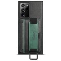 For Samsung Galaxy Note20 Ultra Suteni H13 Card Wallet Wrist Strap Holder PU Phone Case(Black)