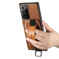 For Samsung Galaxy Note20 Ultra Suteni H13 Card Wallet Wrist Strap Holder PU Phone Case(Brown)