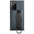 For Samsung Galaxy Note20 Ultra Suteni H13 Card Wallet Wrist Strap Holder PU Phone Case(Blue)