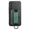 For Samsung Galaxy A54 5G Suteni H13 Card Wallet Wrist Strap Holder PU Phone Case(Black)