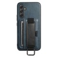 For Samsung Galaxy A54 5G Suteni H13 Card Wallet Wrist Strap Holder PU Phone Case(Blue)